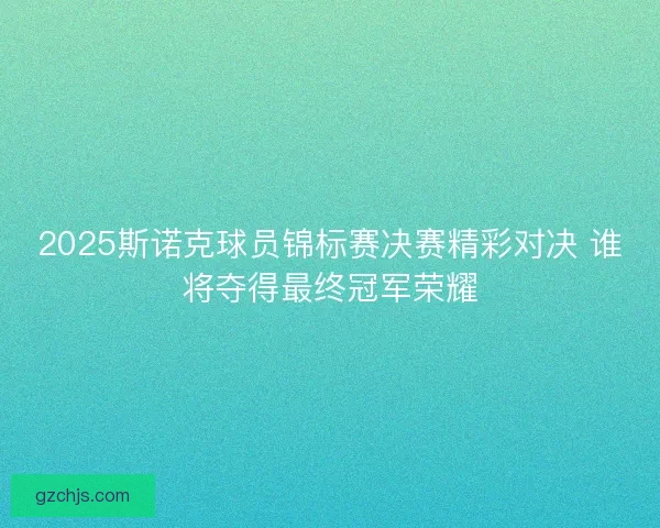 2025斯诺克球员锦标赛决赛精彩对决 谁将夺得最终冠军荣耀