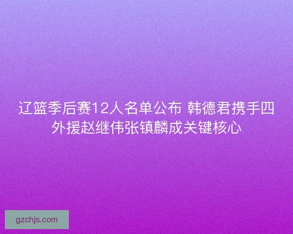 辽篮季后赛12人名单公布 韩德君携手四外援赵继伟张镇麟成关键核心