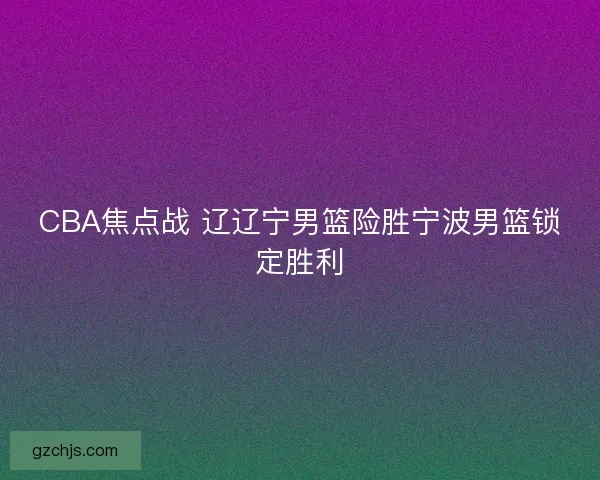 CBA焦点战 辽辽宁男篮险胜宁波男篮锁定胜利